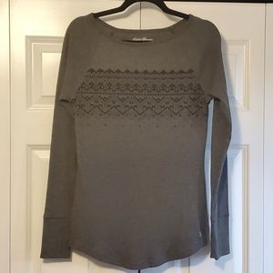 Eddie Bauer Gray TherMal Long Sleeve Shirt